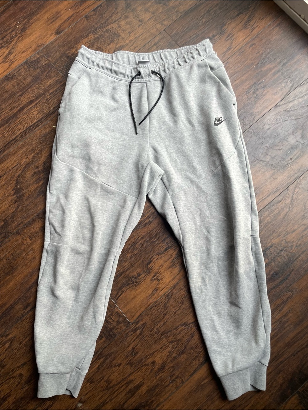 Nike Light Gray men Jogger Sweatpants with Black Drawstring